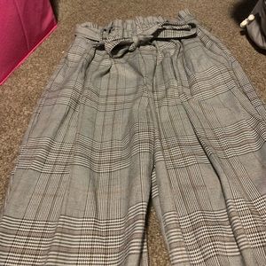 Wild Fable Plaid pants- cinched waste w/ tie belt